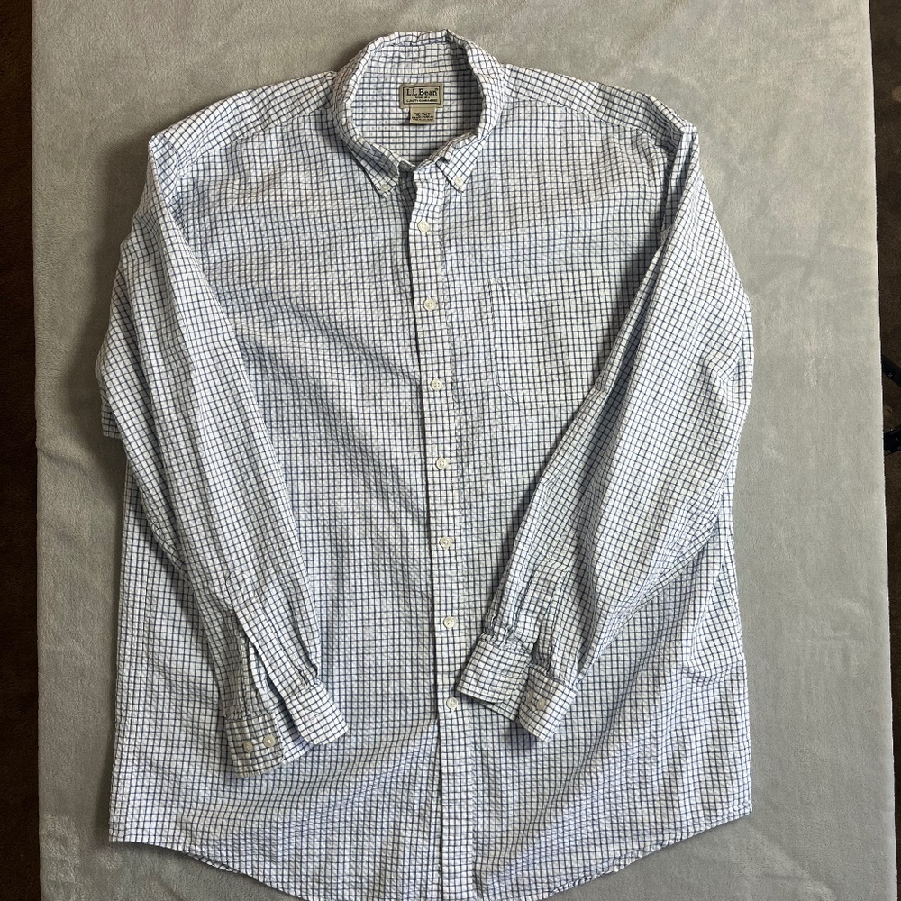 LL Bean Classic LIghtweight Casual Preppy Timeless Men's Shirt Cotton XL Tall